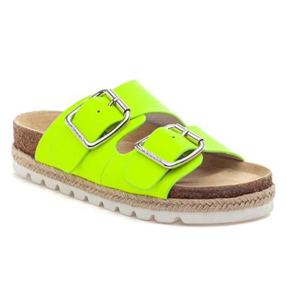 J/Slides Neon Yellow Sandals